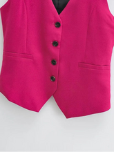 Load image into Gallery viewer, Pink vest with black buttons on a white background
