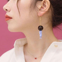 Load image into Gallery viewer, Designer Lady Astronaut Dangle Earrings
