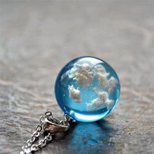 Load image into Gallery viewer, Blue Sky Cloud Moon Ball Pendant Necklace - Pretty Fashionation

