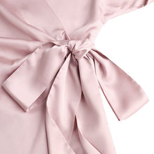 Load image into Gallery viewer, Elegant Knotted V Neck Satin Top Blouse
