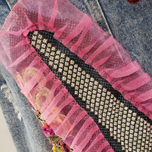 Load image into Gallery viewer, Coachella Streetwear Patch Denim Tassel Jacket
