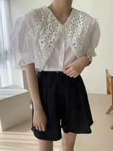 Load image into Gallery viewer, Vintage Lace Edwardian Lapel White Blouse
