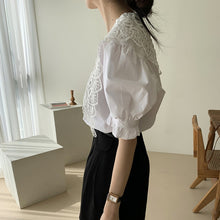 Load image into Gallery viewer, Vintage Lace Edwardian Lapel White Blouse
