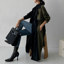 Load image into Gallery viewer, Chic European Style Trench Navy &amp; Olive Coat
