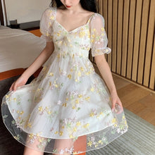 Load image into Gallery viewer, Vintage Fairy Floral Chiffon Mini Dress
