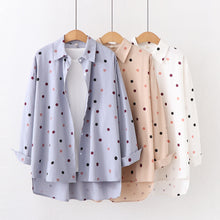 Load image into Gallery viewer, Loose Polka Dot College Style Shirt
