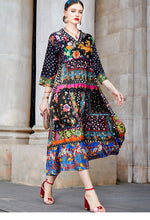 Load image into Gallery viewer, Vintage Floral Bohemian Gypsy Maxi Dress
