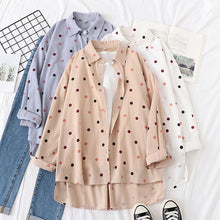 Load image into Gallery viewer, Loose Polka Dot College Style Shirt
