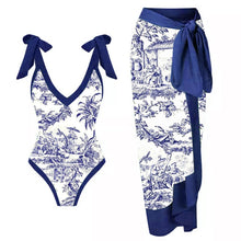 Load image into Gallery viewer, Kailani Blue Beachwear Swimsuit &amp; Cover-Up
