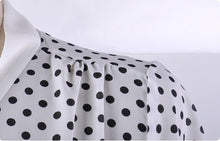Load image into Gallery viewer, Retro Polka Dot Bow Collar Chiffon Blouse - Pretty Fashionation
