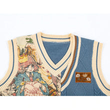 Load image into Gallery viewer, Vintage Kawaii V Neck Knitted Vest Sweater
