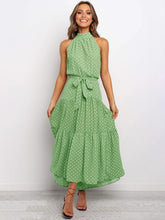 Load image into Gallery viewer, Sweet Polka Dot Halter Strapless Maxi Dress
