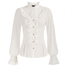 Load image into Gallery viewer, Vintage Victorian Renaissance Ruffled Shirt Blouse

