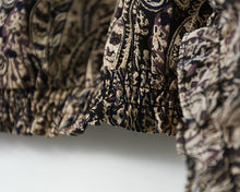 Load image into Gallery viewer, Retro Paisley Print Turn-down Collar Blouse

