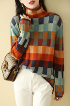 Load image into Gallery viewer, Stylish Colorblock Turtleneck Pullover
