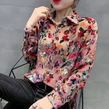 Load image into Gallery viewer, Sheer Floral Embroidery Blouse
