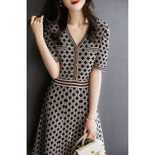 Load image into Gallery viewer, Vintage Designer Brocade Plaid Shirt Dress - Pretty Fashionation
