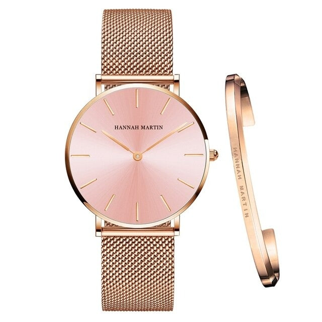 Chloé Pink Rose Gold Watch Bracelet Set