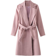 Load image into Gallery viewer, Wool Blend Pockets Belted Parka Coat - Pretty Fashionation
