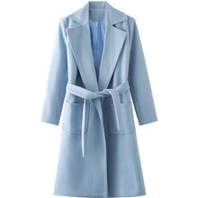 Load image into Gallery viewer, Wool Blend Pockets Belted Parka Coat - Pretty Fashionation
