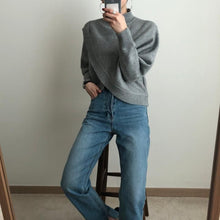 Load image into Gallery viewer, High-Neck Asymmetrical Sweater
