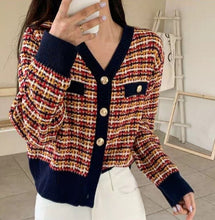 Load image into Gallery viewer, Vintage Knitted Tweed Cardigan Sweater - Pretty Fashionation

