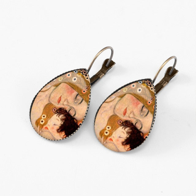 Van Gogh & Klimt Painting Teardrop Earrings - Pretty Fashionation