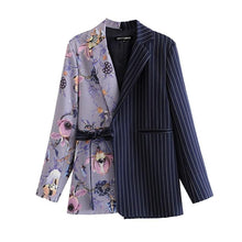 Load image into Gallery viewer, Vintage Floral Patchwork With Belt Blazer - Pretty Fashionation
