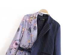 Load image into Gallery viewer, Vintage Floral Patchwork With Belt Blazer - Pretty Fashionation
