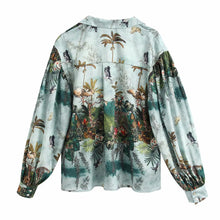 Load image into Gallery viewer, Vintage Ink Painting Animal Leaves Smock Blouse - Pretty Fashionation
