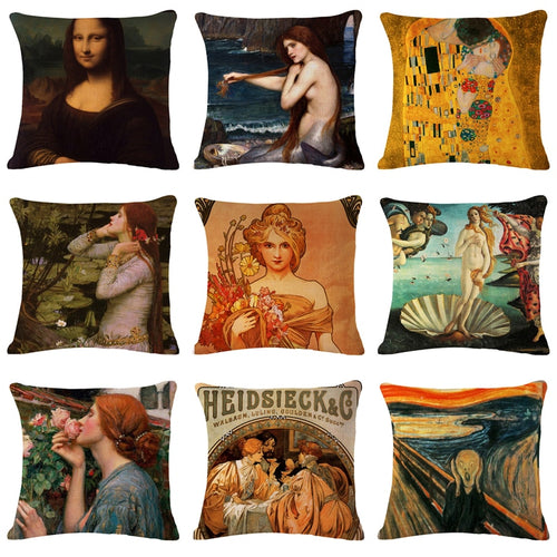 Art Famous Oil Painting Pillowcase - Pretty Fashionation