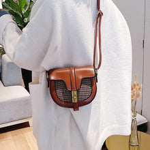Load image into Gallery viewer, Retro Plaid Saddle Crossbody Messenger Bag - Pretty Fashionation
