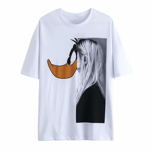 Daffy Duck Cartoon Print T-shirt - Pretty Fashionation
