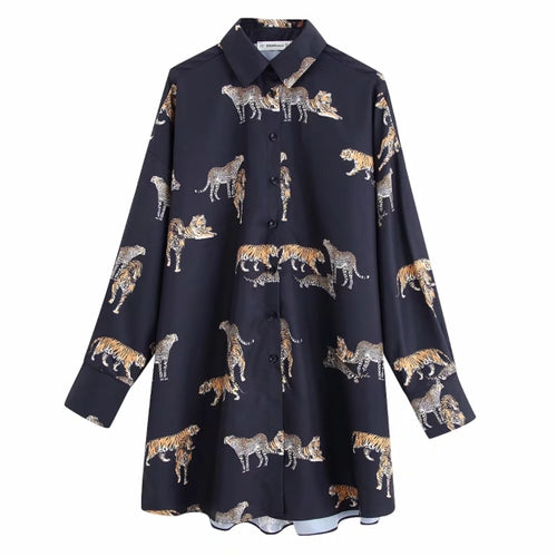 Vintage Animal Print Loose Kimono Blouse - Pretty Fashionation