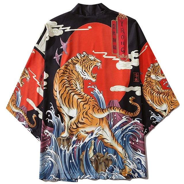 Japanese Harajuku Tiger Samurai Kimono - Pretty Fashionation