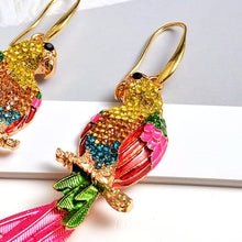 Load image into Gallery viewer, Colorful Parrot Crystals Statement Drop Earrings - Pretty Fashionation
