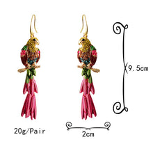 Load image into Gallery viewer, Colorful Parrot Crystals Statement Drop Earrings - Pretty Fashionation
