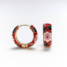 Load image into Gallery viewer, Gold Plated Boho Flower Hoop Earrings - Pretty Fashionation
