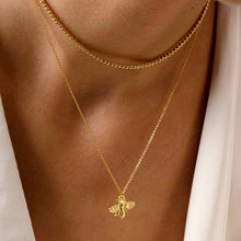 Load image into Gallery viewer, Gold 18k / 925 Sterling Silver Bee Necklace - Pretty Fashionation
