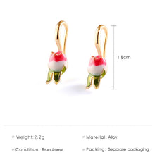 Load image into Gallery viewer, Vintage Gold Pink Tulip Flower Earrings - Pretty Fashionation
