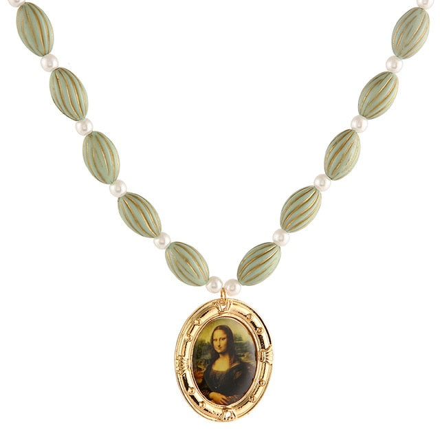 Vintage Art Baroque Pearl Statement Choker Pendant Necklace - Pretty Fashionation