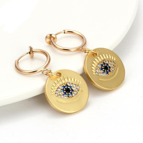 Zircon Blue Eye Drop Earrings - Pretty Fashionation