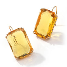 Load image into Gallery viewer, Transparent Crystal Hanging Square Earrings
