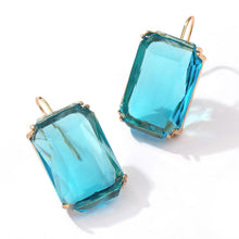 Load image into Gallery viewer, Transparent Crystal Hanging Square Earrings
