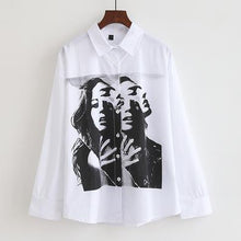 Load image into Gallery viewer, Streetwear Loose Monochrome White Shirt - Pretty Fashionation

