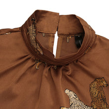 Load image into Gallery viewer, Retro Stylish Satin Tiger Blouse
