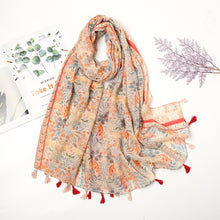 Load image into Gallery viewer, Floral Tassel Shawl Wrap Pashmina Scarf
