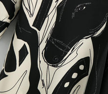 Load image into Gallery viewer, Vintage Equestrian Horse Contrast Graffiti Kimono Dress - Pretty Fashionation
