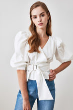 Load image into Gallery viewer, Lacing Detailed Enchanting Wrapped Blouse - Pretty Fashionation
