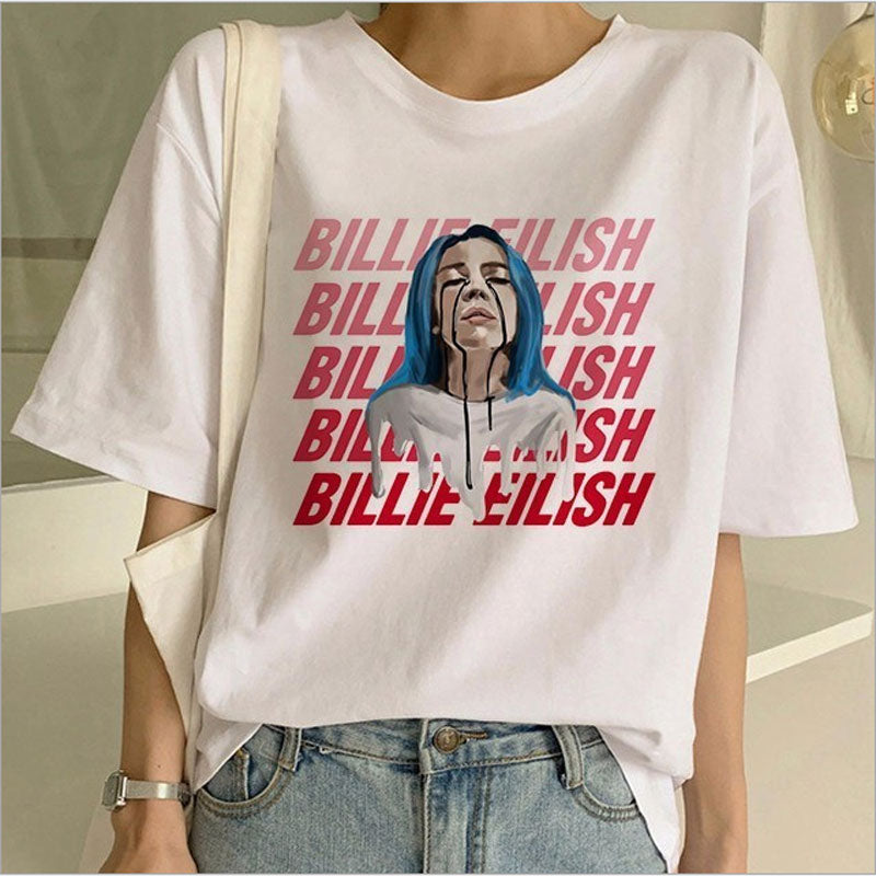 Harajuku Billie Eilish Street T-shirt - Pretty Fashionation